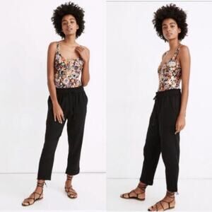 Madewell Pants Womens Medium Black Lightestspun Beach Cover Up Gauze Airy Travel